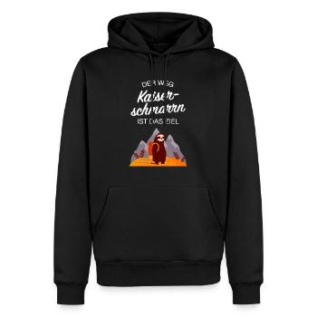 Der (Weg) Kaiserschmarrn Ist Das Ziel - Faultier - Männer Premium Bio Hoodie - Schwarz - Vorne - Nico (187cm)