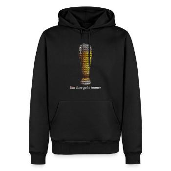 Bier geht immer - Männer Premium Bio Hoodie - Schwarz - Vorne - Nico (187cm)