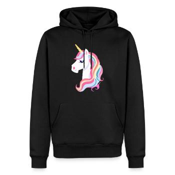 Licorne arc-en-ciel Licorne Cheval arc-en-ciel LGBTQ 3 - Sweat à capuche Premium bio Homme - noir - Devant - Nico (187cm)