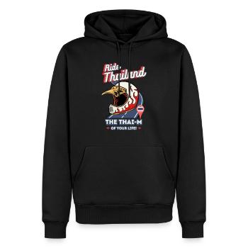Retro Motorcycle- Ride Thailand - Men’s Premium Organic Hoodie - black - Front - Nico (187cm)