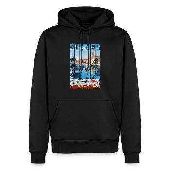 Croatia hrvatska kroatien hrv hr travel Zadar - Männer Premium Bio Hoodie - Schwarz - Vorne - Nico (187cm)