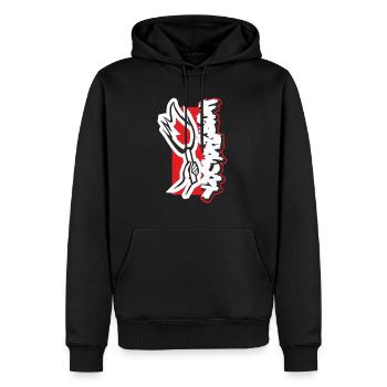 Frankfurt Pyro - Männer Premium Bio Hoodie - Schwarz - Vorne - Nico (187cm)