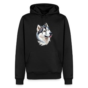 Alaskan Malamute - Männer Premium Bio Hoodie - Schwarz - Vorne - Nico (187cm)