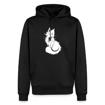 graceful cat silhouette - Men’s Premium Organic Hoodie - black - Front - Nico (187cm)