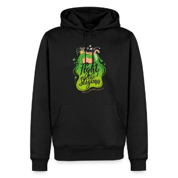 Green Ribbon Mental Health Fight The Stigma - Männer Premium Bio Hoodie - Schwarz - Vorne - Nico (187cm)