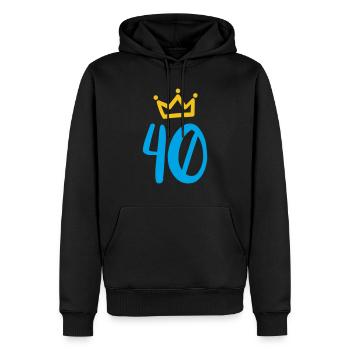 40. Geburtstag Krone - Männer Premium Bio Hoodie - Schwarz - Vorne - Nico (187cm)