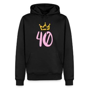 40. Geburtstag Krone - Männer Premium Bio Hoodie - Schwarz - Vorne - Nico (187cm)