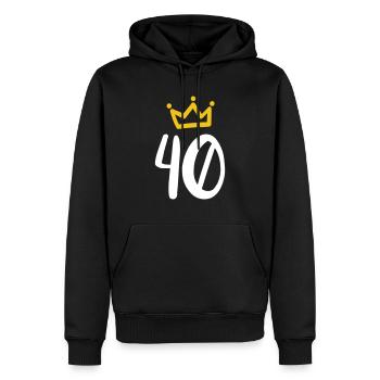 40. Geburtstag Krone Geschenkidee - Männer Premium Bio Hoodie - Schwarz - Vorne - Nico (187cm)