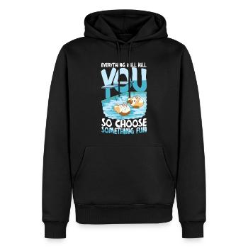 Meerschweinchen Turmspringen Schwimmen - Männer Premium Bio Hoodie - Schwarz - Vorne - Nico (187cm)