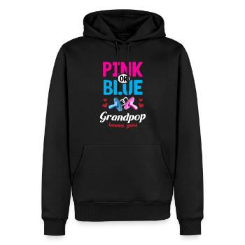 Pink or Blue Grandpop Loves You Gender Reveal - Männer Premium Bio Hoodie - Schwarz - Vorne - Nico (187cm)