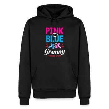 Pink or Blue Granny Loves You Gender Reveal Party - Männer Premium Bio Hoodie - Schwarz - Vorne - Nico (187cm)