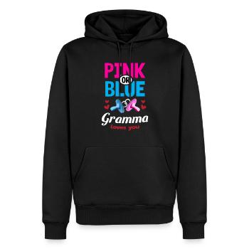 Rose ou Bleu Gramma vous aime Genre Révéler Party - Sweat à capuche Premium bio Homme - noir - Devant - Nico (187cm)