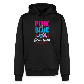 Rose ou bleu Gran Gran vous aime Genre Révéler - Sweat à capuche Premium bio Homme - noir - Devant - Nico (187cm)