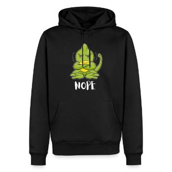 Nope Caméléon paresseux drôle - Sweat à capuche Premium bio Homme - noir - Devant - Nico (187cm)