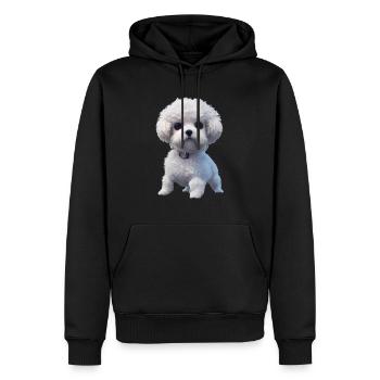 Bichon Frise Chien - Bichon Frise - Sweat à capuche Premium bio Homme - noir - Devant - Nico (187cm)