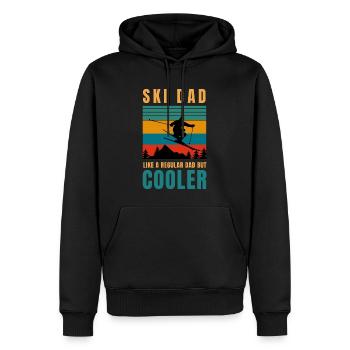 Ski Papa wie normaler Papa, aber cooler - Männer Premium Bio Hoodie - Schwarz - Vorne - Nico (187cm)