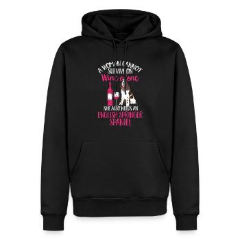 Chien d’épagneul Springer anglais - Sweat à capuche Premium bio Homme - noir - Devant - Nico (187cm)