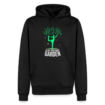 Yoga Asana Baum Garten Spirituell Achsamkeit - Männer Premium Bio Hoodie - Schwarz - Vorne - Nico (187cm)