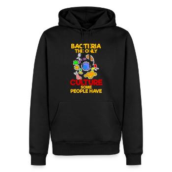 Les bactéries sont les seuls microbiologistes de culture - Sweat à capuche Premium bio Homme - noir - Devant - Nico (187cm)