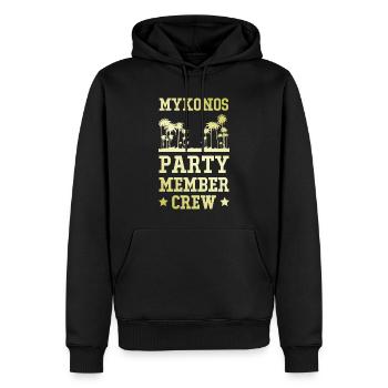 Mykonos Party Crew - Männer Premium Bio Hoodie - Schwarz - Vorne - Nico (187cm)