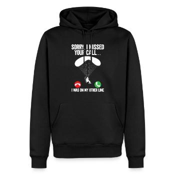 Paramoteur Parapente motorisé - Sweat à capuche Premium bio Homme - noir - Devant - Nico (187cm)