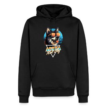 Chemise à hot-dog Akita Retro Wave - Sweat à capuche Premium bio Homme - noir - Devant - Nico (187cm)
