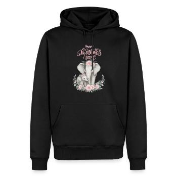 Mother's Love Elephant & Calf Floral Wreath - Männer Premium Bio Hoodie - Schwarz - Vorne - Nico (187cm)