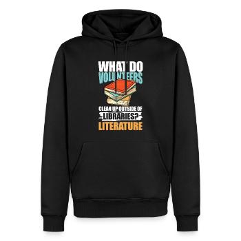What Do Volunteers Libraries Literature - Männer Premium Bio Hoodie - Schwarz - Vorne - Nico (187cm)