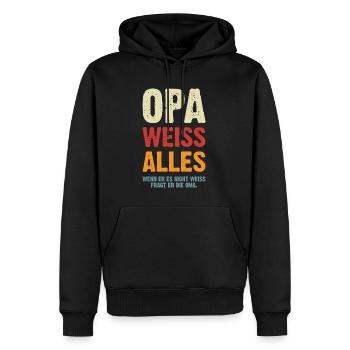 Opa Weiss Alles - Männer Premium Bio Hoodie - Schwarz - Vorne - Nico (187cm)