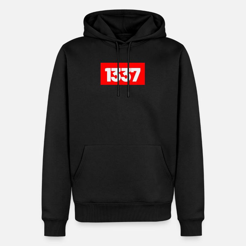 1337 - Männer Premium Bio Hoodie - Schwarz