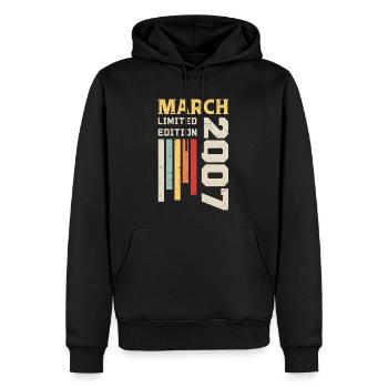 March 2007 - Birthday Gift March 2007 March - Men’s Premium Organic Hoodie - black - Front - Nico (187cm)