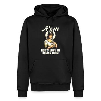 Fête des Mères, Maternité Chrétienne, Religieux - Sweat à capuche Premium bio Homme - noir - Devant - Nico (187cm)