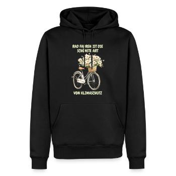 Rad fahren ist die schönste Art von Klimaschutz - Männer Premium Bio Hoodie - Schwarz - Vorne - Nico (187cm)