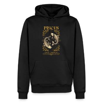 Pisces Zodiac Sign - Men’s Premium Organic Hoodie - black - Front - Nico (187cm)