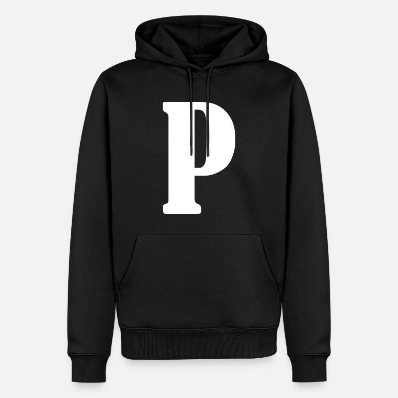 P - Männer Premium Bio Hoodie - Schwarz