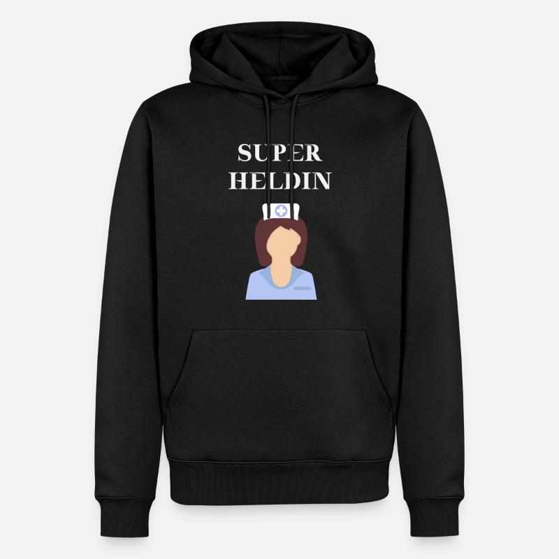 Krankenschwester - Superheldin Geschenkidee - Männer Premium Bio Hoodie - Schwarz
