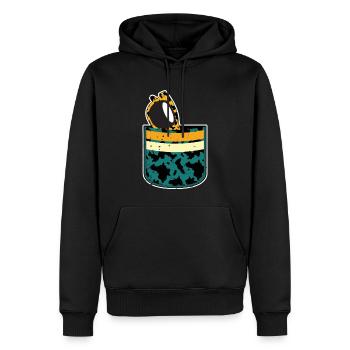 Vache Motif Lunettes De Soleil Cadeau Poitrine Poche Vache - Sweat à capuche Premium bio Homme - noir - Devant - Nico (187cm)