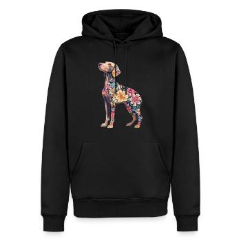 Weimaraner - Männer Premium Bio Hoodie - Schwarz - Vorne - Nico (187cm)
