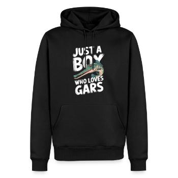 Gar - Männer Premium Bio Hoodie - Schwarz - Vorne - Nico (187cm)