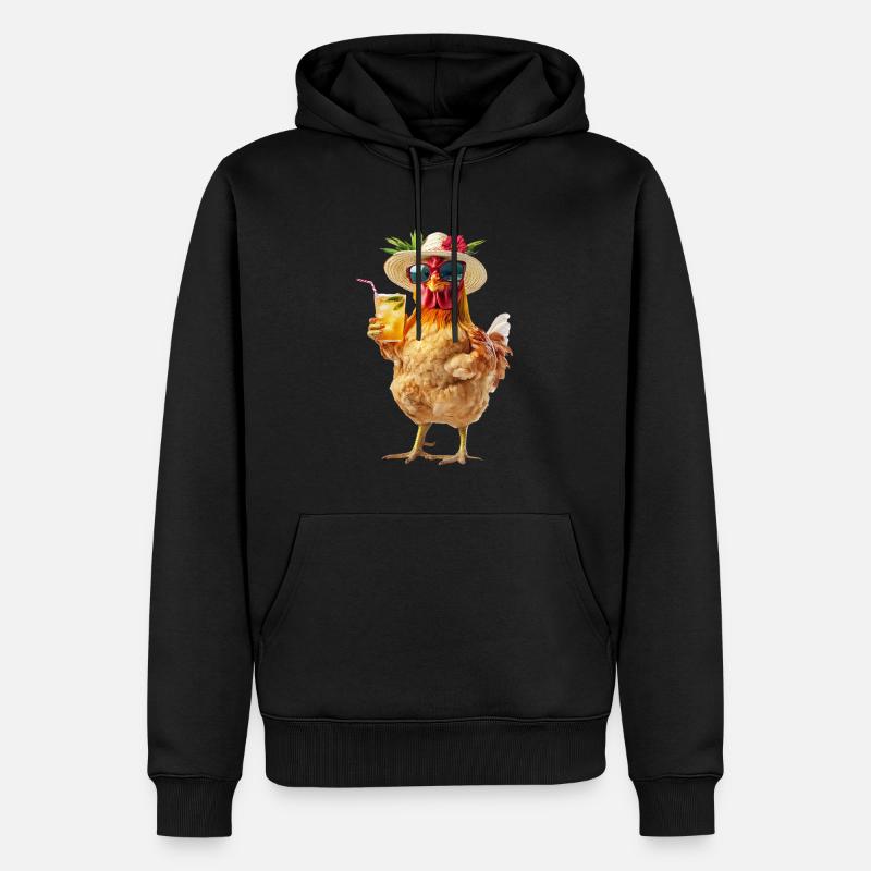 Huhn - Männer Premium Bio Hoodie - Schwarz