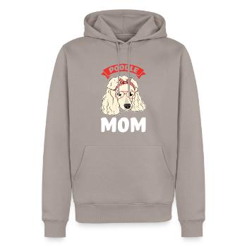 Pudel Pudel Mama Pudel Geschenk - Männer Premium Bio Hoodie - Taupe - Vorne - Nico (187cm)