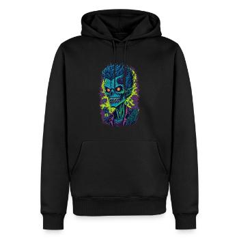 Zombie Illustration - Männer Premium Bio Hoodie - Schwarz - Vorne - Nico (187cm)