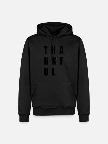 THANKFUL - Sweat à capuche Premium bio Homme - noir