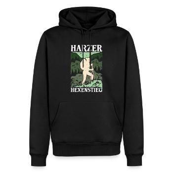 Harzer Hexensteig Harz Wanderung Geschenk - Männer Premium Bio Hoodie - Schwarz - Vorne - Nico (187cm)