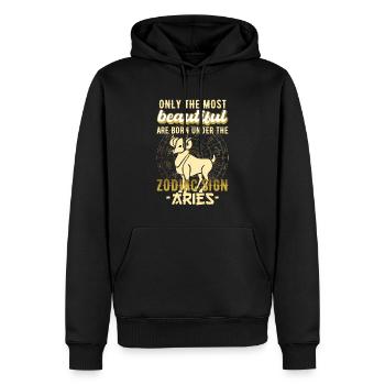 Sternzeichen Widder Astrologie Geschenk - Männer Premium Bio Hoodie - Schwarz - Vorne - Nico (187cm)
