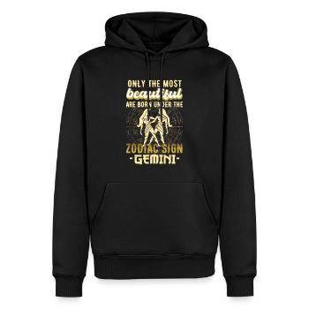 Zodiac Sign Gemini Gemini Cadeau - Sweat à capuche Premium bio Homme - noir - Devant - Nico (187cm)