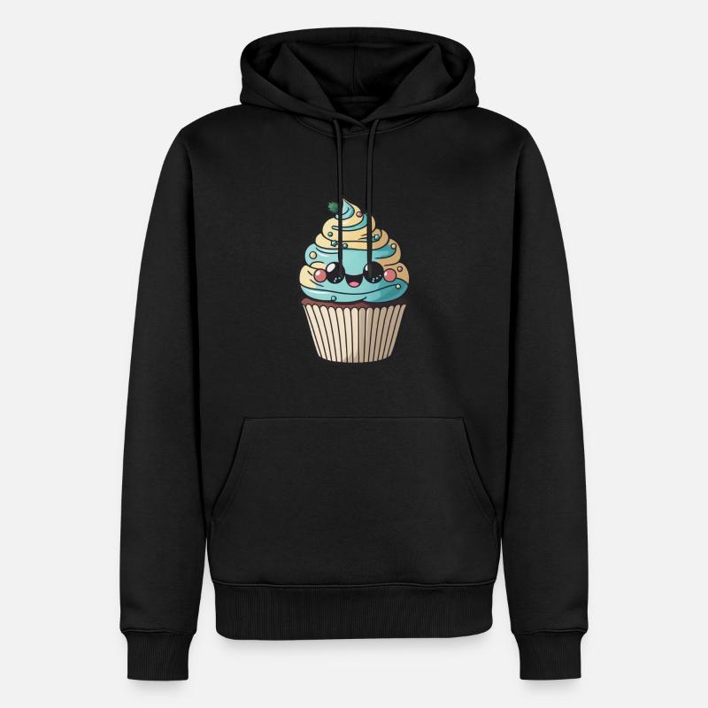 Muffin à cupcakes mignon - Sweat à capuche Premium bio Homme - noir