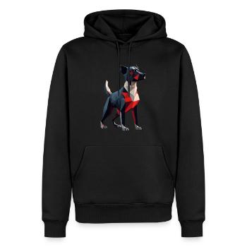 Dog Polygon Design - Men’s Premium Organic Hoodie - black - Front - Nico (187cm)