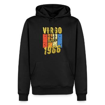 Vierge 1966 Cadeau d’anniversaire du zodiaque - Sweat à capuche Premium bio Homme - noir - Devant - Nico (187cm)