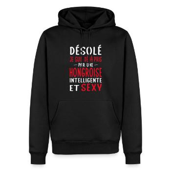 Désolé déjà pris par une Hongroise sexy - Sweat à capuche Premium bio Homme - noir - Devant - Nico (187cm)